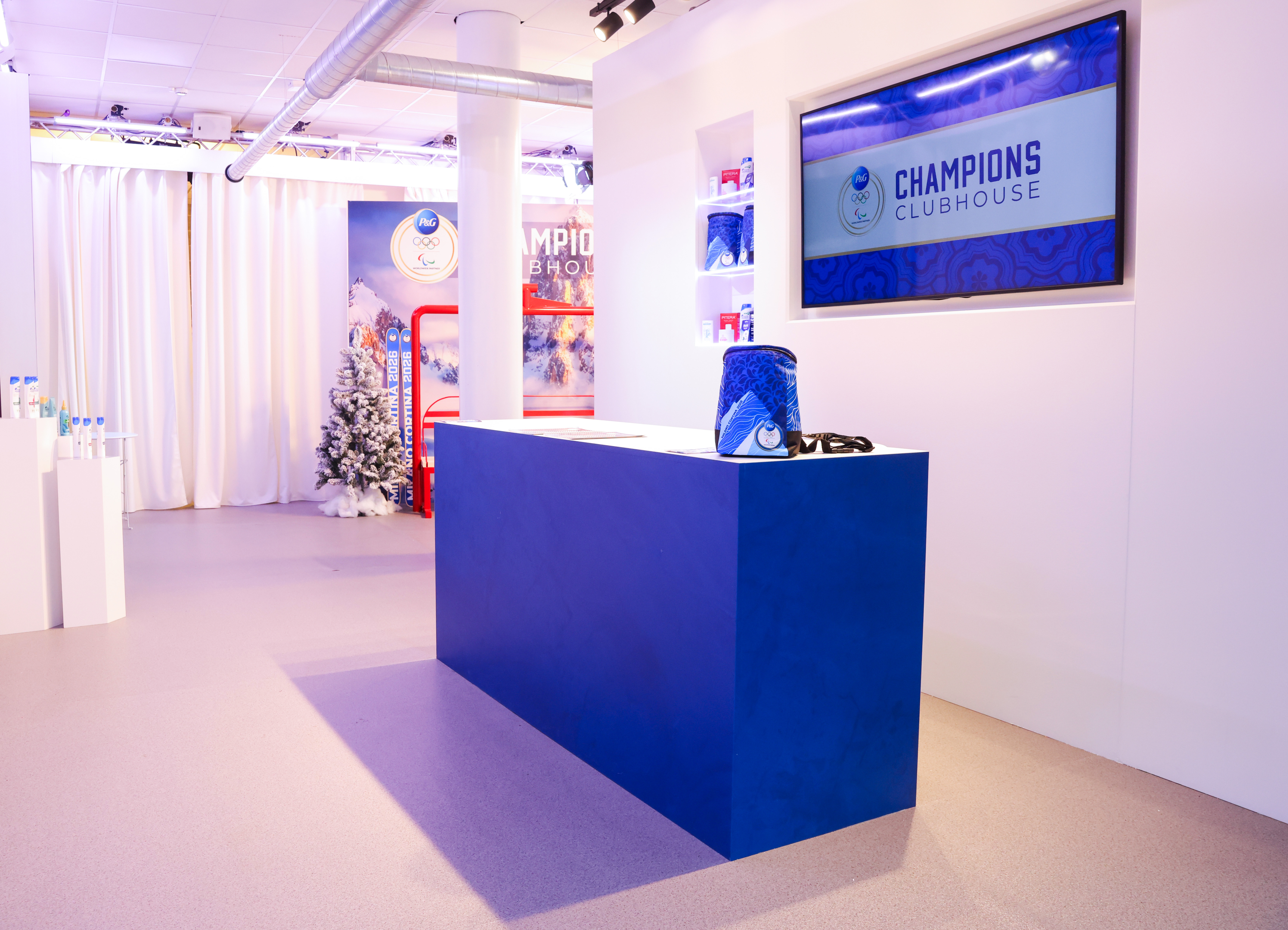 Empfangstresen im P&G Champions Clubhouse.