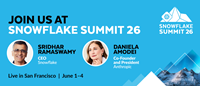 Snowflake will host its biggest and boldest user conference to date, including a keynote discussion with Anthropic’s Co-Founder and President Daniela Amodei, 500+ sessions, 200+ on-site partners, and new AI-powered immersive event experiences