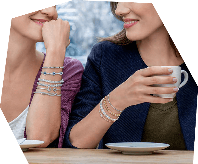 Two women talking