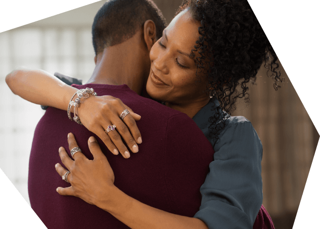 Couple hugging