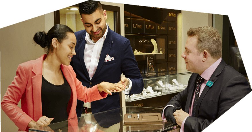 Couple shopping for a ring