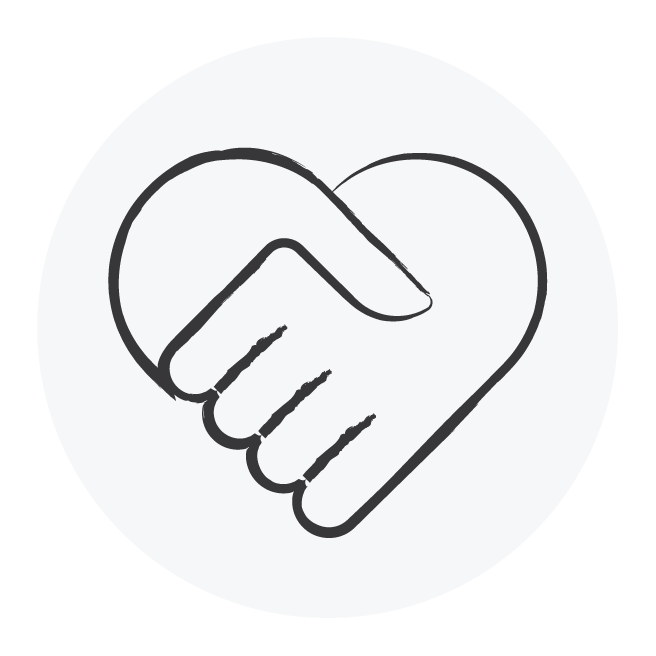 outline of hands intertwined together